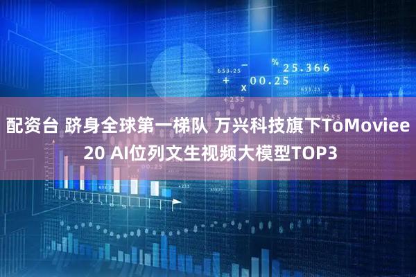 配资台 跻身全球第一梯队 万兴科技旗下ToMoviee 20 AI位列文生视频大模型TOP3